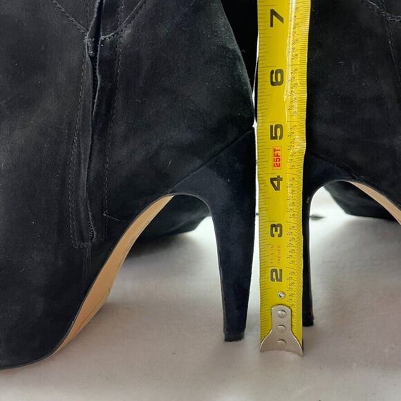 Sam Edelman Boots Womens 9 Kayla Over The Knee Black Suede Hi Heel Zip Lace Up - Picture 9 of 16